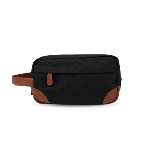 Lightnpro Toiletry Bag with Hanging Dopp Kit for Men, Water Resistant, Large Capacity Canvas Shaving Bag Perfect for Travel Toiletries Accessories - 10 Inch - Black -