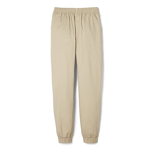 French Toast Boys' Big Pull-on Twill Jogger Pants, Khaki, 20 -