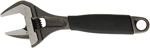 Bahco BAH9031RUS Ergo Big-Mouth Adjustable Wrench with Rubber Handle - 8 Inch - Black Phosphate Finish -
