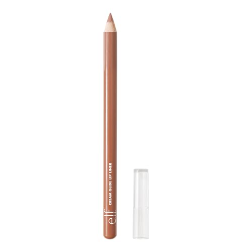 e.l.f. Cream Glide Lip Liner, Highly-Pigmented Pencil For Shaping & Sculpting Lips, Semi-Matte Finish, Vegan & Cruelty-Free, Truth or Bare -