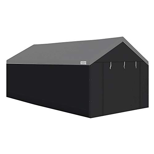 Caravan Canopy Sidewalls Only for Carport, Car Garage Tent & Shed, Domain, 10 x 20 Ft, Black -