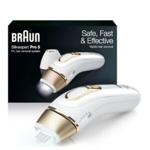 Braun IPL at Home Laser Hair Removal for Women and Men, Silk Expert Pro 5 PL5137 with Venus Swirl Razor, Long-Lasting Reduction in Hair Regrowth for Body & Face, Corded, PL5137 -