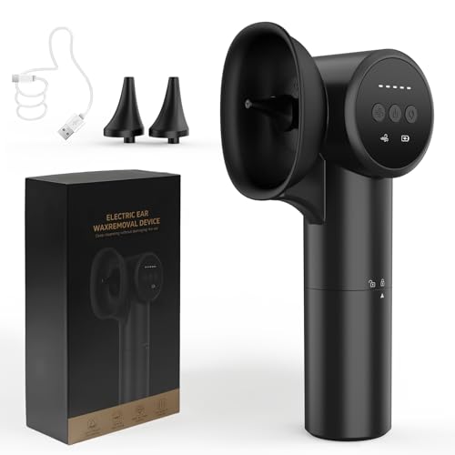 Ear Wax Removal, 2-in-1 Cleaning & Warm Air Drying, Ear Cleaner, 5 Water Pressure Modes, Ear Irrigation Flushing System, Electric Ear Cleaning Kit with One-Piece Waste & Clean Water Tank -