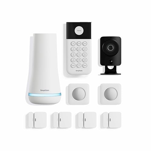 SimpliSafe 9 Piece Wireless Home Security System w/HD Camera - Optional 24/7 Professional Monitoring - No Contract - Compatible with Alexa and Google Assistant -