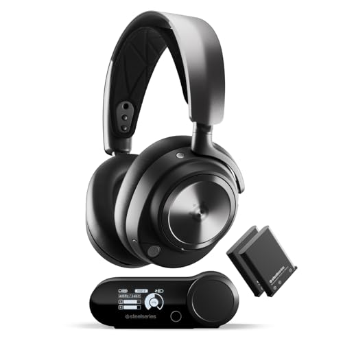 SteelSeries Arctis Nova Pro Wireless Multi-System Gaming Headset - Premium Hi-Fi Drivers - Active Noise Cancellation - Infinity Power System - Stealth Retractable Mic - PC, PS5/PS4, Switch, Mobile -