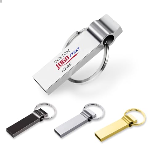 Custom USB Flash Drive, Personalized USB Thumb Drive Memory Stick, Portable Metal Keychain USB Pen Drive High Speed USB Flash Disk for External Data Storage (100PCS, 128GB) - Demo Store