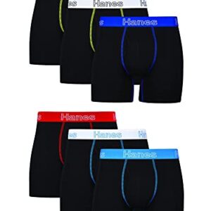Hanes Men's Underwear Boxer Briefs Pack, Moisture-Wicking Underwear, Stretch-Cotton Boxer Briefs, 6-Pack -