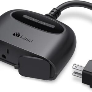 Kasa Smart Outdoor Smart Plug KP400, Smart Home Wi-Fi Outlet with 2 Sockets, Works with Alexa, Google Home &IFTTT, No Hub Required, Sunset & Sunrise Offset -