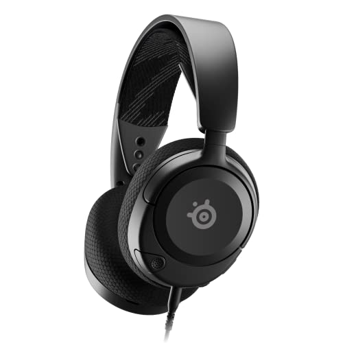 SteelSeries Arctis Nova 1 Multi-System Gaming Headset — Hi-Fi Drivers — 360° Spatial Audio — Comfort Design — Durable — Ultra Lightweight — Noise-Cancelling Mic — PC, PS5/PS4, Switch, Xbox - Black -