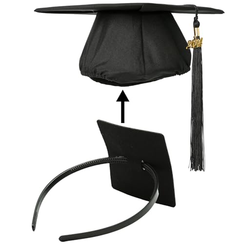 GIURKUU Graduation Cap Headband, Firm Anti-fall HairBand for Graduation Hat, Hat Accessories for Graduates, Students, Women (Grad Cap Not Included) -