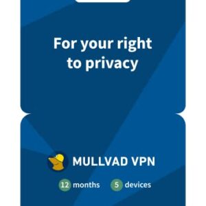 Mullvad VPN | 12 Months for 5 Devices | Protect Your Privacy with Easy-To-Use Security VPN Service – AmaSync Store