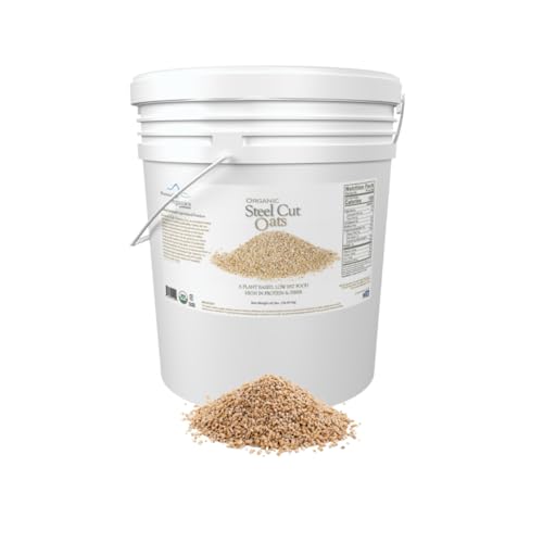 Mountain High Organics Inc. Certified Organic Steel Cut Oats 6G Bucket (42LBS) -