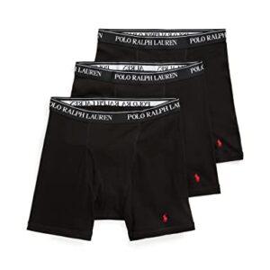 POLO Tall Ralph Lauren Men's Classic Fit Cotton Boxer Briefs, Trunks & Long Available, 3-Pack, Regular Leg Black/RL2000 Red PP-3 Pack, 4X Big -