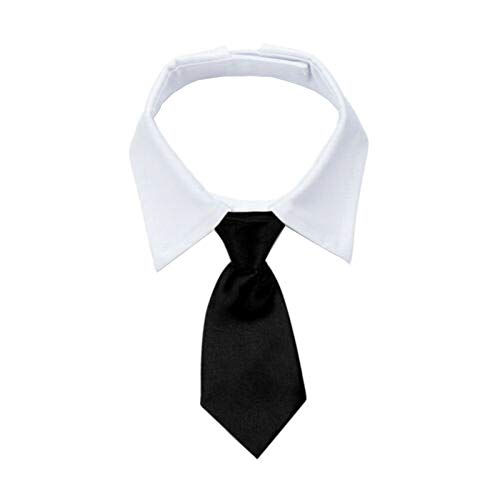 Naescisti Pet Supplies for Dog House Pet Tie Tuxedo White Formal Bow Adjustable Pet Supplies Online Shop for Dog Accessories (Black, S) -
