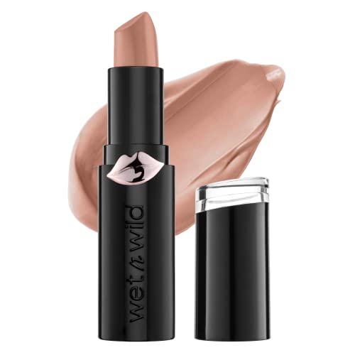 wet n wild Mega Last Matte Lip Color, Semi Matte Hyaluronic Acid Infused, Long Lasting Full Coverage for a Nourishing Pout, Cruelty-Free & Vegan - Never Nude -