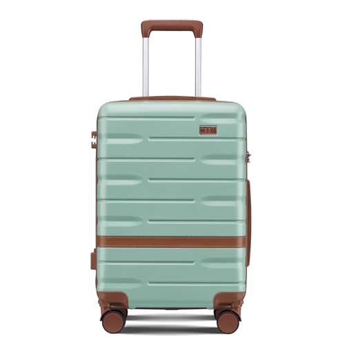 NEISIA Luggage Sets 3 Piece with TSA Lock Hardside PC+ABS Carry On Suitcase with YKK Zippers Lightweight Rolling Travel Luggage Sets with Spinner Wheels (Green) -