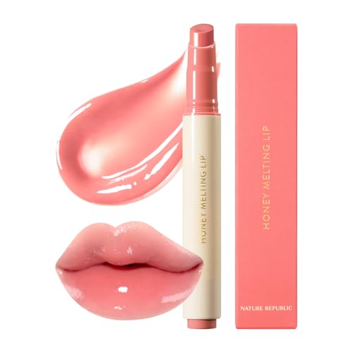 Nature Republic HONEY MELTING LIP (02 FIG) SOFT LIP STICK, Hydrating Gloss, Moisturizing balms, Sheer tint, Shine & Nude, Glowy Finish, korean make up -