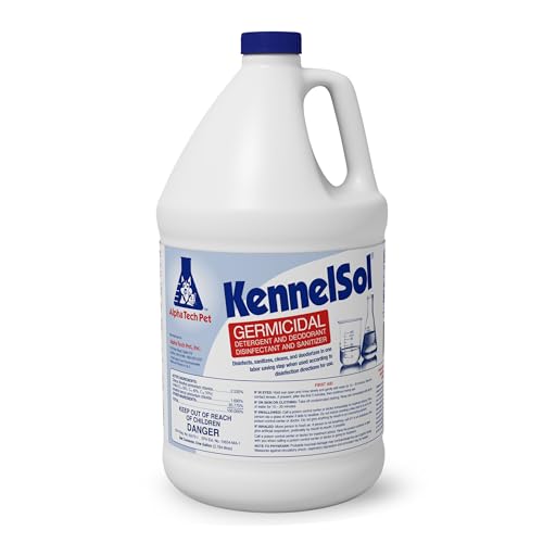 KennelSol 1-Step Kennel Cleaner - EPA Registered Liquid Concentrate Disinfectant and Deodorizer, Effective Against Bacteria and Viruses - 1 Gallon by Alpha Tech Pet -