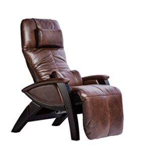Svago ZGR Plus SV-395 Dual Power Infinite Position Zero Anti Gravity Recliner with Heat and Massage - Chestnut Faux Leat -