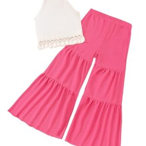 YOURUIKEY Girls Clothes 2 Piece Summer Outfits Crop Top for Kid Cami Sleeveless Bell Bottom Pants Tween Girl Trendy Clothing Set Size 8 – AmaSync Store