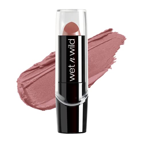wet n wild Silk Finish Lipstick, Hydrating Rich Buildable Lip Color, Formulated with Vitamins A,E, & Macadamia for Ultimate Hydration, Cruelty-Free & Vegan - Dark Pink Frost -