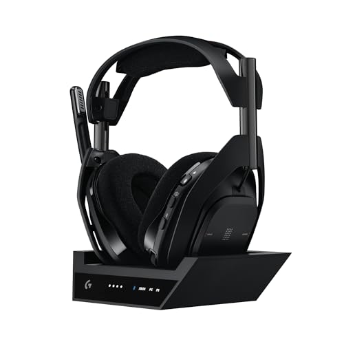 Logitech G Astro A50 X Omni-Platform Wireless Gaming Headset + Base Station for PS5, Xbox, PC: PLAYSYNC Video & Audio Switcher, HDMI 2.1 4K 120Hz VRR, <24 bit/48 kHz, 24hr Battery, 2.4GHz & BT - Black -