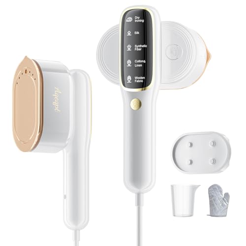 Steamer for Clothes, Travel Portable Handheld Turbo Steamer 5Mode Smart Display, 15s Heat-up Horizontal & Vertical Wrinkle Removal, Dual Function Wet/Dry Iron, Home Travel Use(PorcelainWhite) -