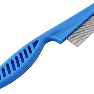 Flea Comb To Fleas For Long Hair, Dogs And Cats Ruberised Easy Grip Handle Pet Supplies, Blue Practical and Deft -