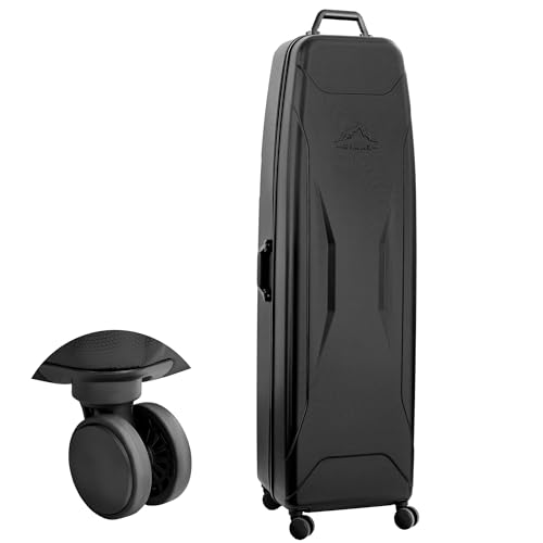 UNIHIMAL Golf Travel Bag Hard Case for Airlines, Durable Hard Shell PC Water-Resistant Golf Club Carrier, 14.9x14.1x54.1inch, Lightweight 14.7lbs (Black/Blue) -