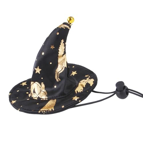 Pet Costume Hat Funny Star Print Witch Cloak Party Cosplay Dress Cosplay Accessories Pet Halloween Supplies -