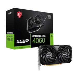 MSI GeForce RTX 4060 Ventus 2X Black 8G OC Gaming Graphics Card - 8GB GDDR6X, PCI Express Gen 4, 128-bit, 3X DP v 1.4a, HDMI 2.1a (Supports 4K & 8K HDR) -