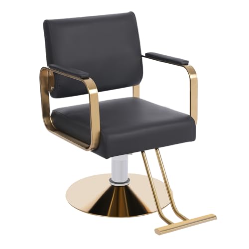 ZAWAYINE Barber Chair Salon Chair for Hair Stylist Hair Chair for Barbershop Home 360° Swivel Black Salon Styling Spa Beauty Equipment for Women Man Barbershop Home Max Load 440 Lbs -