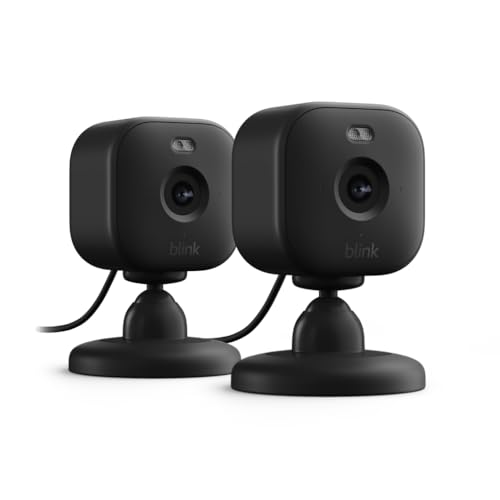 Blink Mini 2 (Newest Model) — Home Security & Pet Camera(s) with HD video, color night view, motion detection, two-way audio, and built-in spotlight — 2 cameras (Black) -