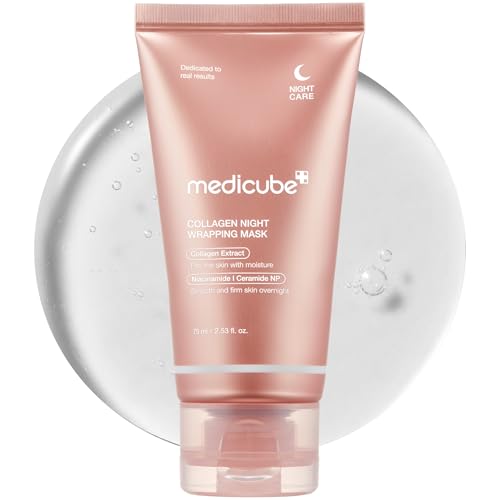 medicube Collagen Overnight Wrapping Peel Off Facial Mask Pack - Elasticity & Hydration Care, Reduces Sagging & Dullness - Hydrolyzed Collagen For Glowing Skin - Korean Skin Care, 2.53 fl.oz -