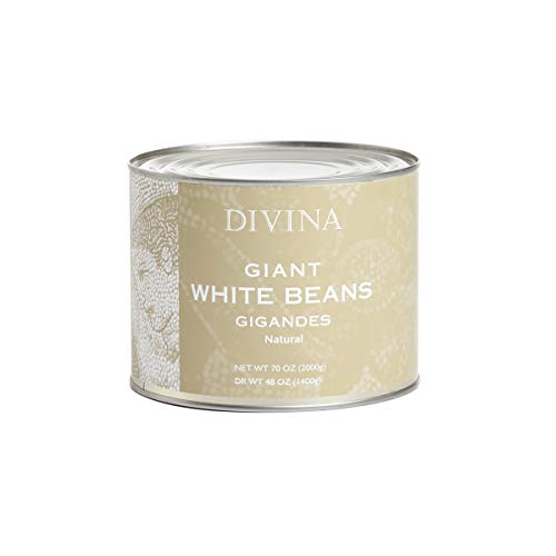 Divina Food Match Gigandes Beans, Plain, 6 Pack of 3.1 lb Cans, Authentic Greek White Beans, Giant White Beans, Ready to Use -