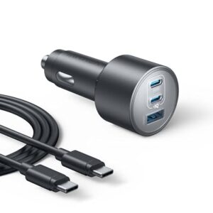 Anker iPhone 16 USB-C Car Charger, 167.5W Max 3-Port Ultra-Compact Type-C Fast Car Charger for MacBook Pro/Air, iPhone 15/14/13 Series, Samsung S24/S23, iPad Pro, AirPods and More -