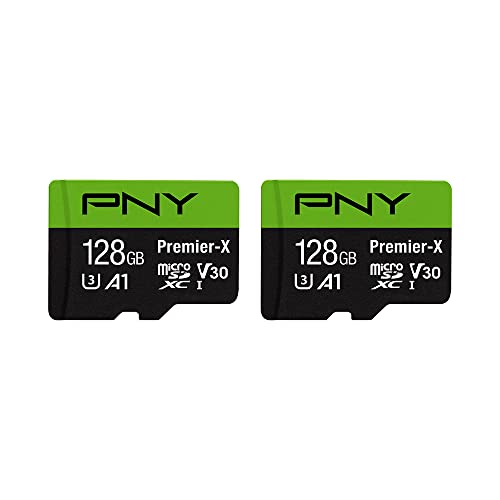 PNY P-SDU128X2V31100PX-GE 128GB Premier-X Class 10 U3 V30 microSDXC Flash Memory Card 2-Pack - 100MB/s, Class 10, U3, V30, A1, 4K UHD, Full HD, UHS-I, Micro SD - Demo Store