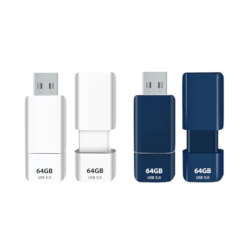 GIGASTONE 64GB Flash Drive (4 Pack) Z60NB USB 3.2 Gen 1, Ultra Fast, Retractable Capless Slider Design, Data Storage, Backup for PC/Mac/TV/Car Audio, USB 2.0/3.0/3.1 Compatible (Random Color) - Demo Store