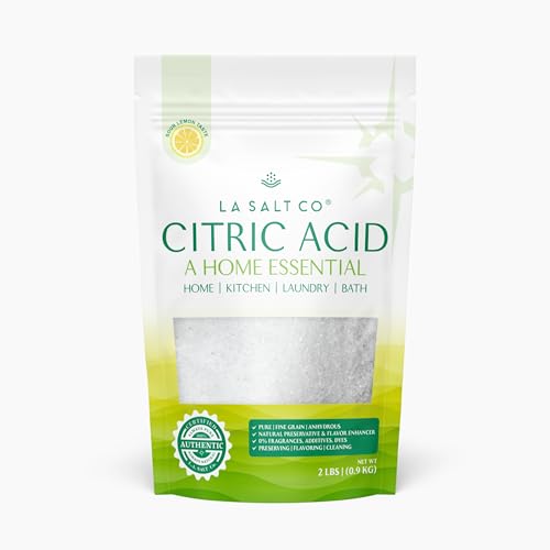 LA SALT CO Citric Acid 2 Pound Pouch, 100% Pure Food Grade, USP, Kosher, Non-GMO, Fragrance Free Fragrance Free -