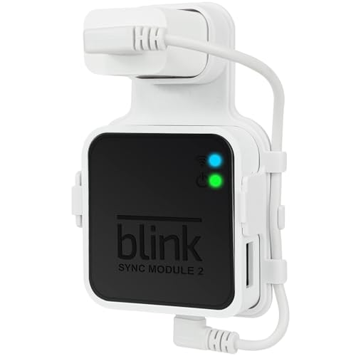 Outlet Wall Mount for Blink Sync Module 2 - Space-Saving Bracket with Short Cable for Blink Indoor & Outdoor Security Systems- Blink sync Module Holder & Mount -