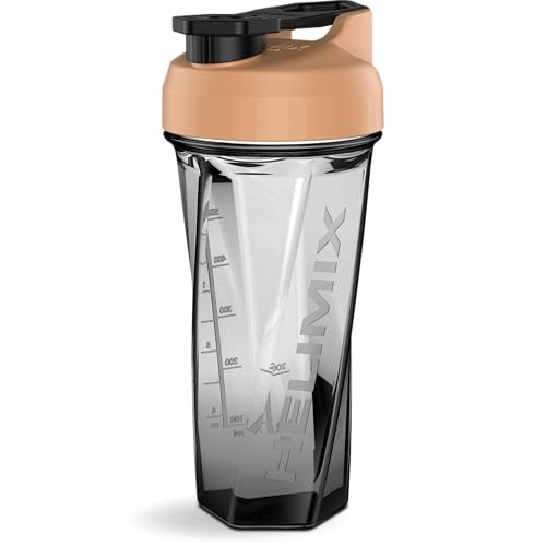 HELIMIX 2.0 Vortex Blender Shaker Bottle Holds upto 28oz | No Blending Ball or Whisk | USA Made | Portable Pre Workout Whey Protein Drink Shaker Cup | Mixes Cocktails Smoothies Shakes | Top Rack Safe -