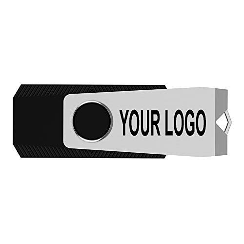 Custom USB Flash Drives 32 GB 200 Pack Personalized Logo Thumb Drive Bulk Pack DIY USB 2.0 Memory Stick Data Storage Zip Drive,Black, 32GB - Demo Store