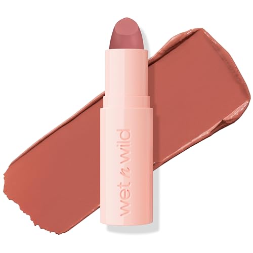 wet n wild Mega Last Rich Satin Lip Color, Rich Creamy Color with Satin Finish, Infused with Vitamin E & Moisturizing Argan Oil, Lightweight, Silky-Smooth, Vegan & Cruelty-Free - Hush Lil' Beige -