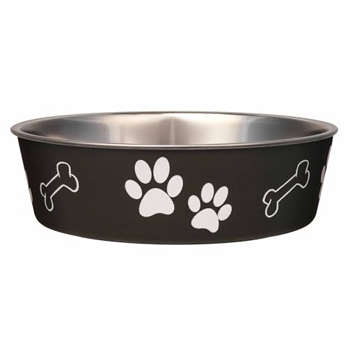 Loving Pets Bella Dog Bowls- Stainless Steel Dog & Cat Bowls - Spill Proof Dog Food Bowl, Cat Bowl, Puppy Essentials & Pet Supplies Great for Home & Travel (Medium 20-25 lbs, Espresso) -