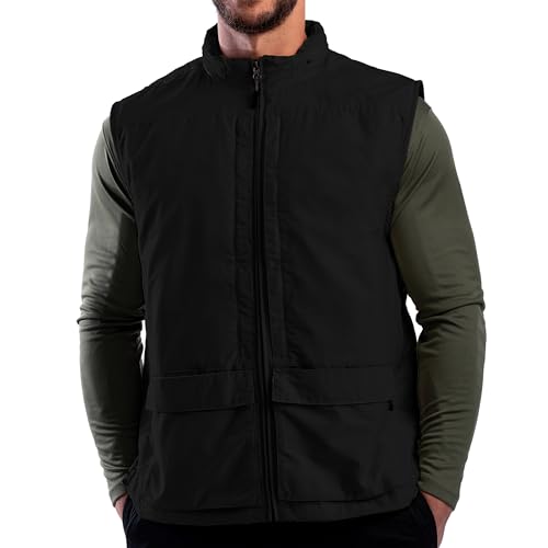 SCOTTeVEST Q.U.E.S.T Vest for Men - 42 Hidden Pockets - Water Repellent for Travel & More (Black, Medium) -