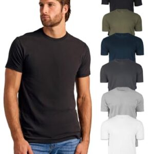 True Classic Mens T-Shirts - Short Sleeve Crew Neck Plain Novelty T Shirt for Men, Pack of 6, Variety, L -