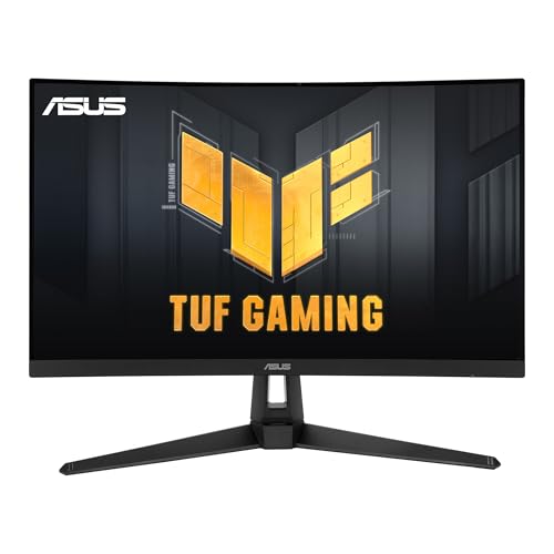 ASUS TUF Gaming VG27VH1B 27” Curved Monitor, 1080P Full HD, 165Hz (Supports 144Hz), Extreme Low Motion Blur, Adaptive-sync, FreeSync Premium, 1ms, Eye Care, HDMI D-Sub, BLACK - Demo Store