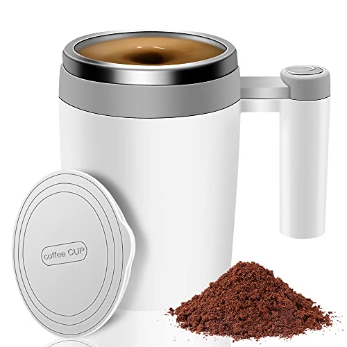 Ubitree Self Stirring Coffee Mug - 400ML (13.5oz) Stainless Steel Rechargeable Automatic Mixing Cup for Coffee, Tea, Hot Chocolate & Protein Shakes, Portable Travel Tumbler for Office & Home Use -