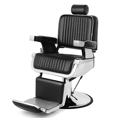 Superworth Barber Chair Reclining Hydraulic Barber Chairs Heavy Duty Styling Chairs for Salon Chair Tattoo Chair Beauty Equipment (Black) -