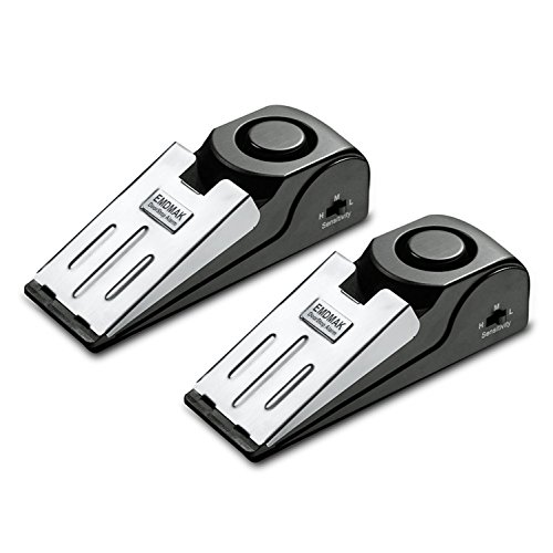 EMDMAK Door Stop Alarm with 120DB Siren Door Stop for Home & Travel (Black) (Pack of 2) -